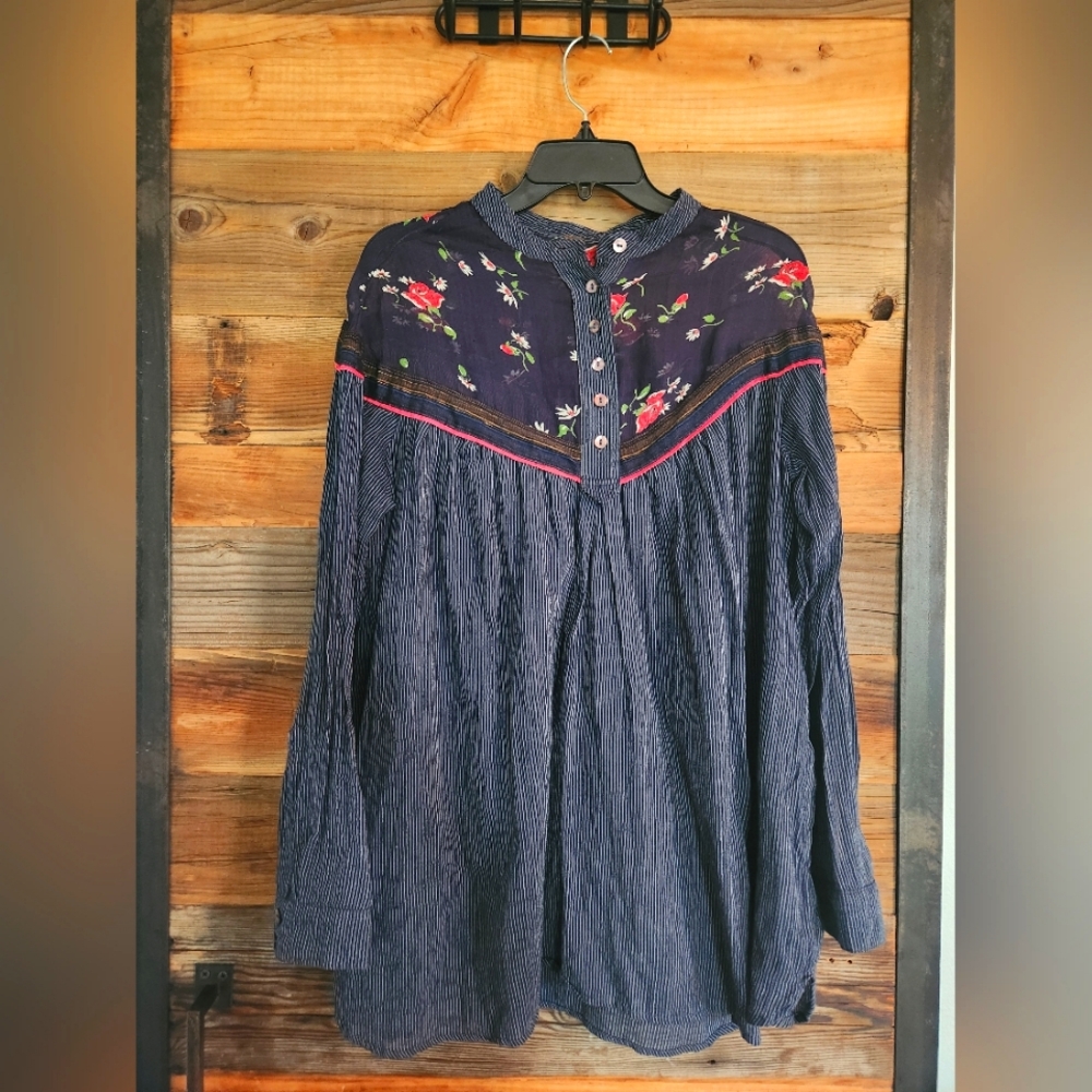 EUC M Free People floral tunic/dress - Picture 2 of 3